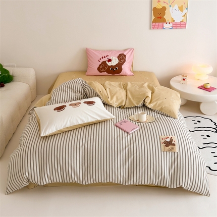 珺柔家纺 2024新款全棉40支贴画数码印花枕套四件套 小厨神