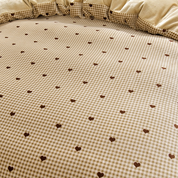 91家纺网 家纺一手货源 找家纺 妮恒美 2024新款韩版牛奶绒四件套 爱的悦动