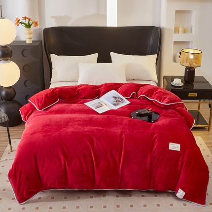 绣女坊 2024新款牛奶绒220克-单被套 单被套-大红色