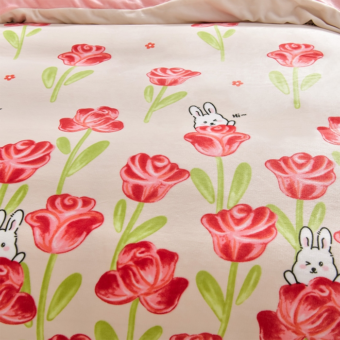 91家纺网 家纺一手货源 找家纺 妮恒美 2024新款韩版牛奶绒四件套 初恋