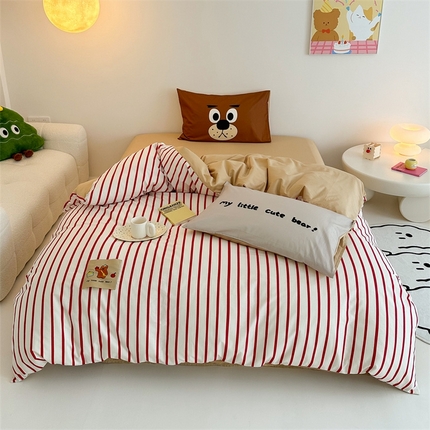 91家纺网 家纺一手货源 找家纺 （总）珺柔家纺 2024新款全棉40支贴画数码印花枕套四件套