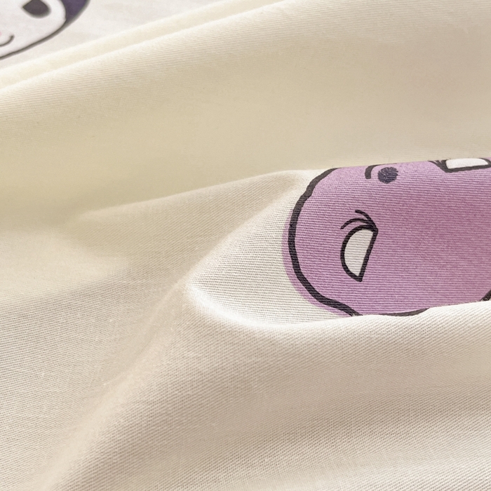 91家纺网 家纺一手货源 找家纺 博雅 2024新款三丽鸥卡通系列全棉印花床笠 星星库洛米