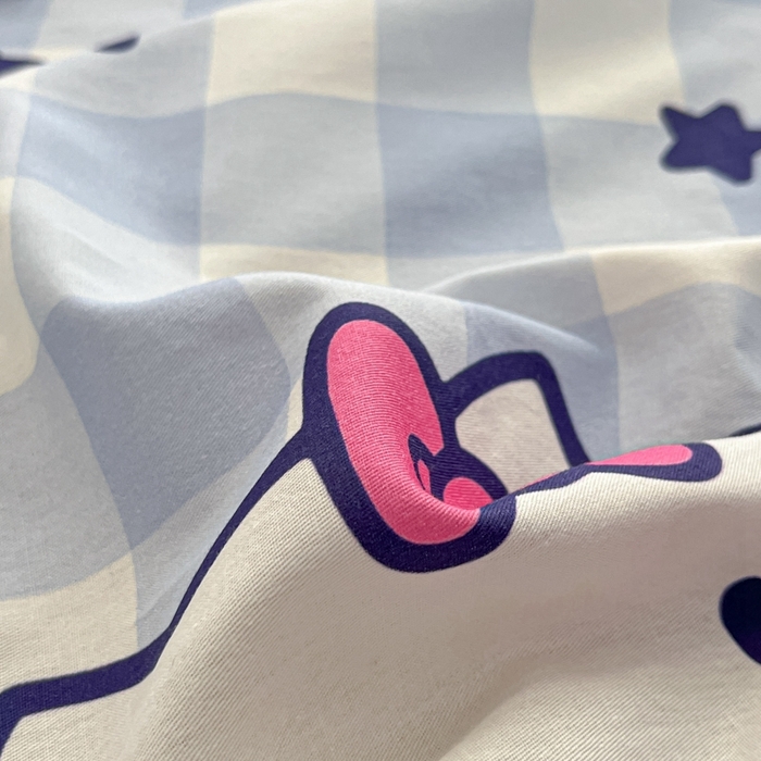 91家纺网 家纺一手货源 找家纺 博雅 2024新款三丽鸥卡通系列全棉印花床笠 气球KT