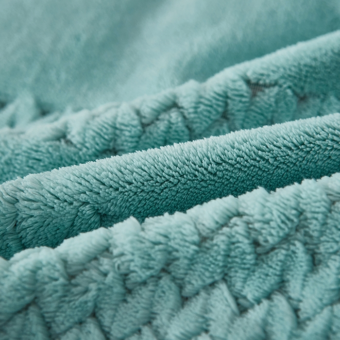 91家纺网 家纺一手货源 找家纺 绣女坊 2024新款雕花绒-大麦四件套 大麦-水绿