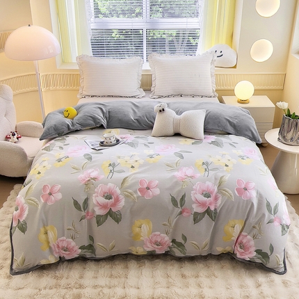2024新款全棉加牛奶绒四件套单被套系列-单被套 静谧花园