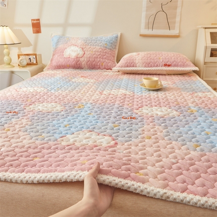 兄弟坊 2024新款牛奶绒印花床护垫床笠 床垫保护套 花漾-床单款