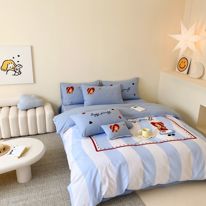 91家纺网 家纺一手货源 找家纺 宜家坊 2024全棉磨毛大版印加绣四件套【提供买家秀】 小红帽