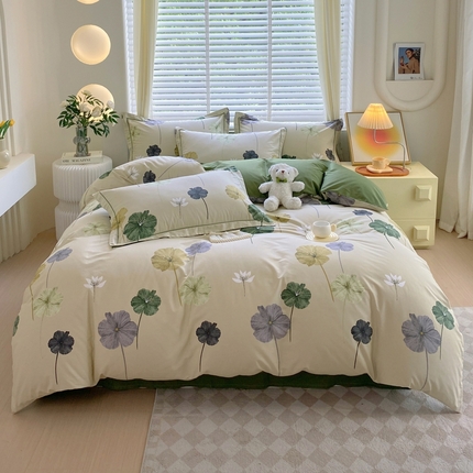 91家纺网 家纺一手货源 找家纺 星期三家纺 2024年8月新款铂金全棉13372四件套（加老板微信有会员价） 踏月