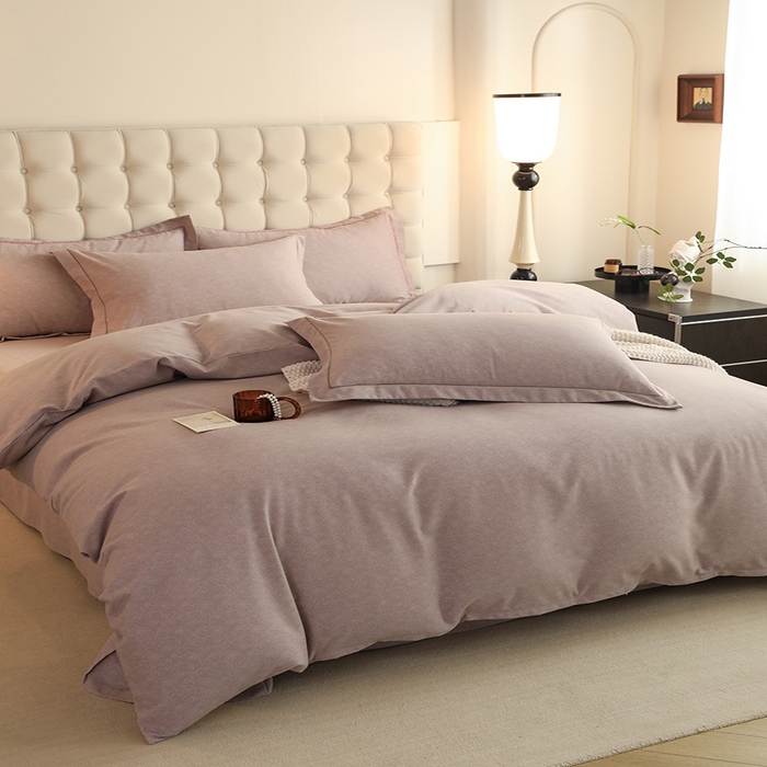 91家纺网 家纺一手货源 找家纺 巧玲珑 2024新款新疆棉亲肤四件套 梦露-棕