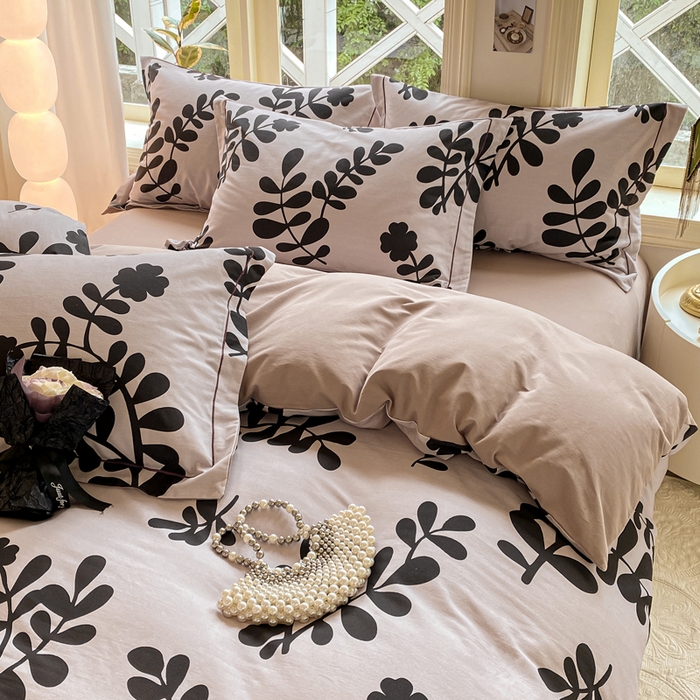 91家纺网 家纺一手货源 找家纺 宜家坊 2024全棉ins风小清新加厚磨毛【提供质检报告】 叶晓