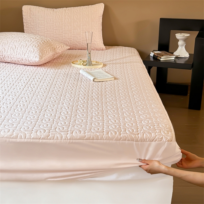 91家纺网 家纺一手货源 找家纺 三味舒屋 2024新款50支澳棉夹棉轻奢床笠 罗马-雅粉