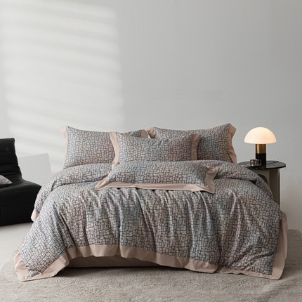 91家纺网 家纺一手货源 找家纺 （总）栩裕纺织 2024新款50支长绒棉贡缎磨毛数码印花四件套-锦绒系列