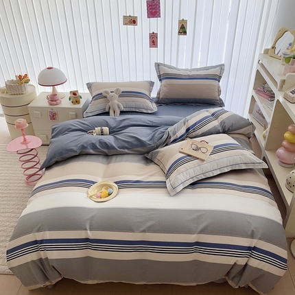 于果 2024新款13070全棉印花四件套 浅浅岁月-咖