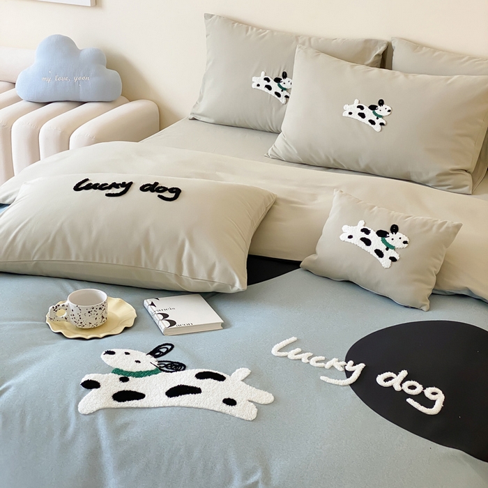 91家纺网 家纺一手货源 找家纺 宜家坊 2024全棉磨毛大版印加绣四件套【提供买家秀】 幸运小斑