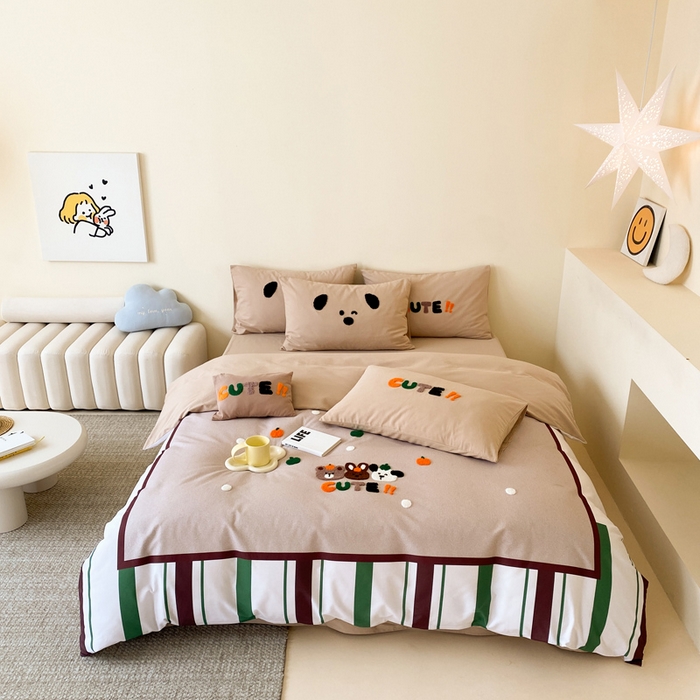 91家纺网 家纺一手货源 找家纺 宜家坊 2024全棉磨毛大版印加绣四件套【提供买家秀】 欢乐园