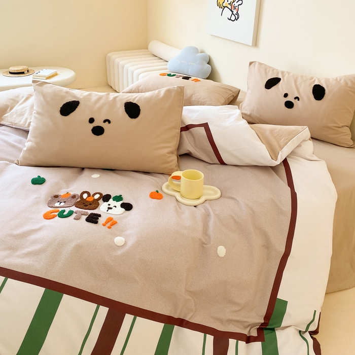 91家纺网 家纺一手货源 找家纺 宜家坊 2024全棉磨毛大版印加绣四件套【提供买家秀】 欢乐园