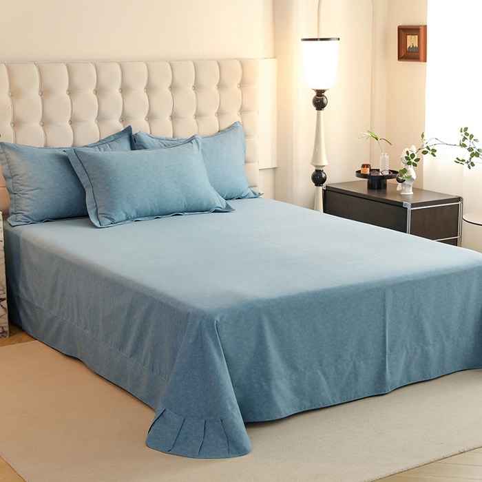 91家纺网 家纺一手货源 找家纺 巧玲珑 2024新款新疆棉亲肤四件套 梦露-蓝