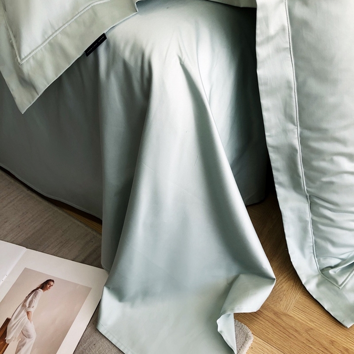 91家纺网 家纺一手货源 找家纺 卡姿家纺 2024新款全棉简爱系列埋线工艺四件套 简爱-蒂芙绿