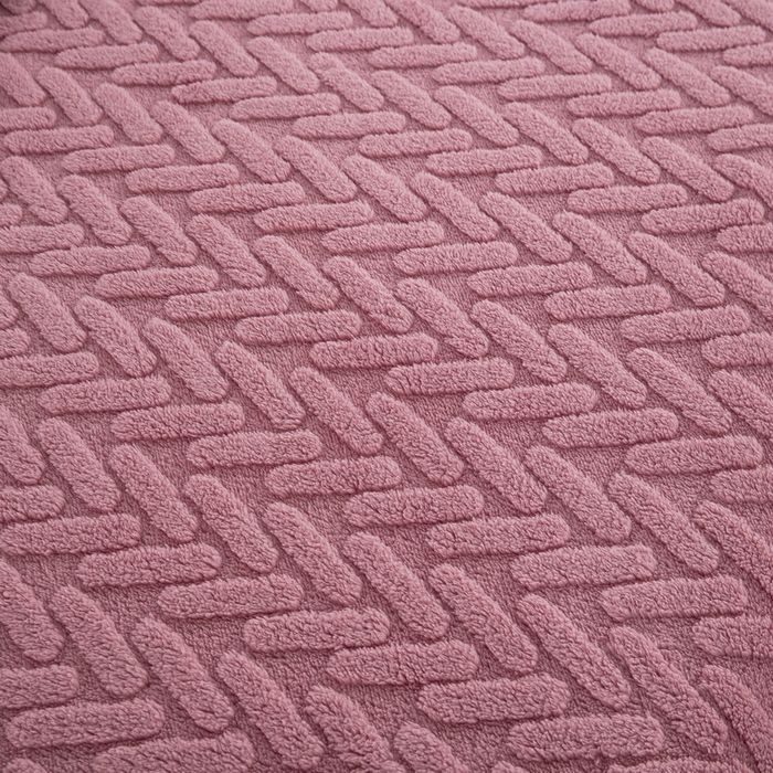 91家纺网 家纺一手货源 找家纺 一左一右 2024秋冬新款高克重单层双面提花塔芙绒毛毯舒棉绒毯多功能毯子外贸跨境电商 玫瑰粉