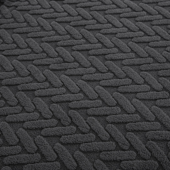 91家纺网 家纺一手货源 找家纺 一左一右 2024秋冬新款高克重单层双面提花塔芙绒毛毯舒棉绒毯多功能毯子外贸跨境电商 灰黑