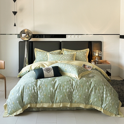 91家纺网 家纺一手货源 找家纺 （总）栩裕纺织 2024新款50支长绒棉贡缎磨毛数码印花四件套-锦绒系列