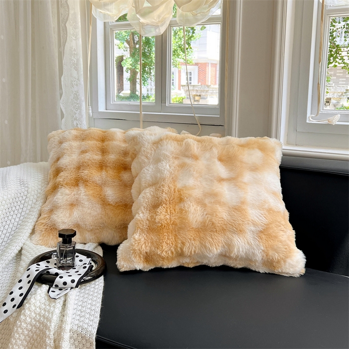 91家纺网 家纺一手货源 找家纺 梦舒羽 2025新款兔毛绒抱枕套牛奶绒枕芯套雪花绒枕头套单人宿舍 梦幻奶咖