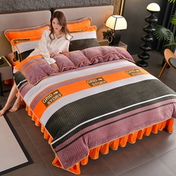 91家纺网 家纺一手货源 找家纺 紫月轩 2024新款日产2万套高克重8.5斤牛奶绒四件套法莱绒四件套 简约风尚,简约风尚