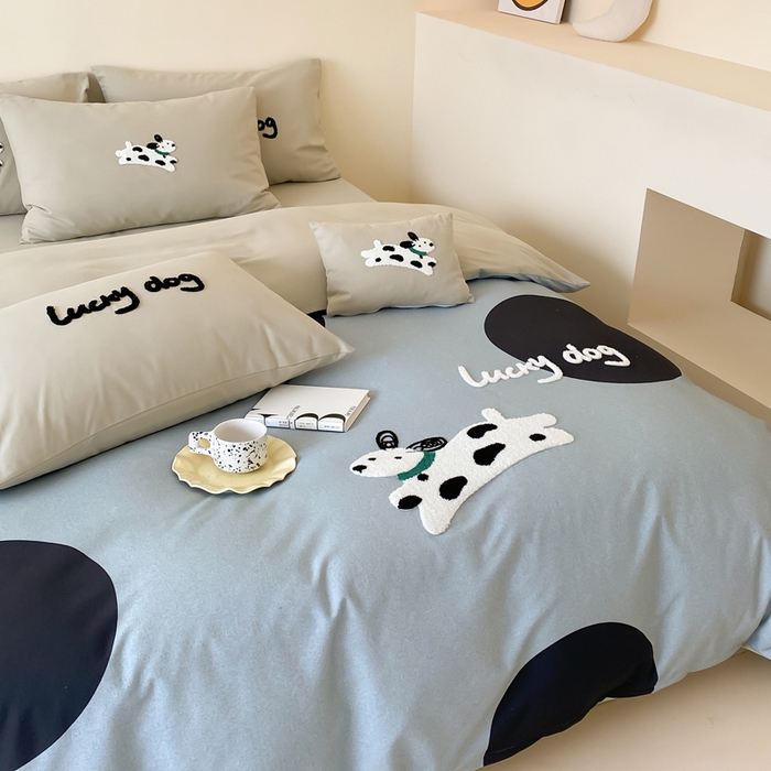 91家纺网 家纺一手货源 找家纺 宜家坊 2024全棉磨毛大版印加绣四件套【提供买家秀】 幸运小斑