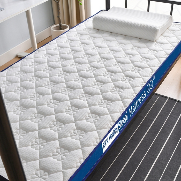 91家纺网 家纺一手货源 找家纺 顺发床垫 2025新款A类针织乳胶记忆海绵床垫-学生图 花瓣白（蓝）-9cm