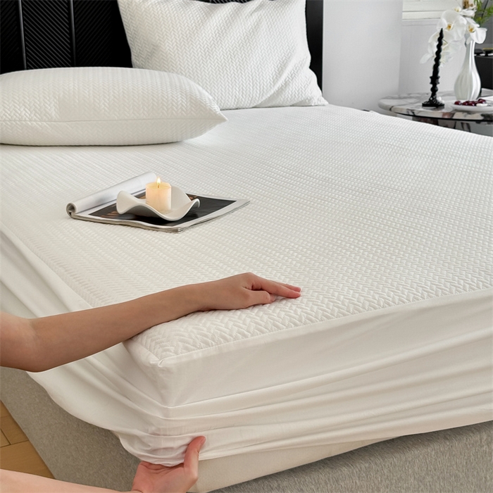 91家纺网 家纺一手货源 找家纺 三味舒屋 2024新款全棉60支长绒棉夹棉轻奢床笠 薇拉白