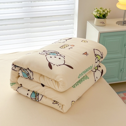 91家纺网 家纺一手货源 找家纺 U被家纺 2025新款【正版授权】三丽鸥系列针织豆豆四季被 【正版授权】玉桂狗-蓝