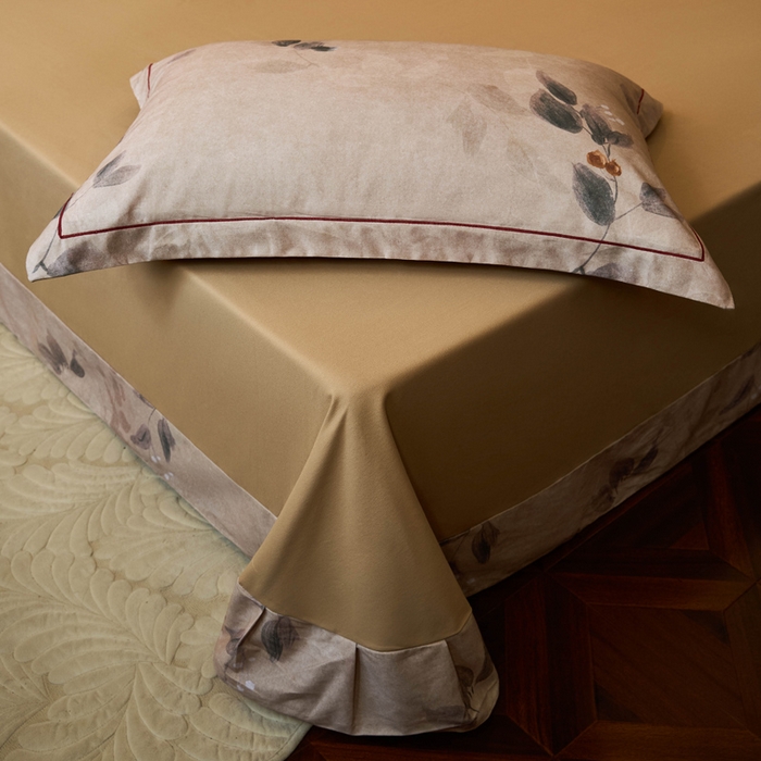 91家纺网 家纺一手货源 找家纺 宜家坊 2024新款全棉数码印花加厚磨毛【提供买家秀】 花晏景-咖