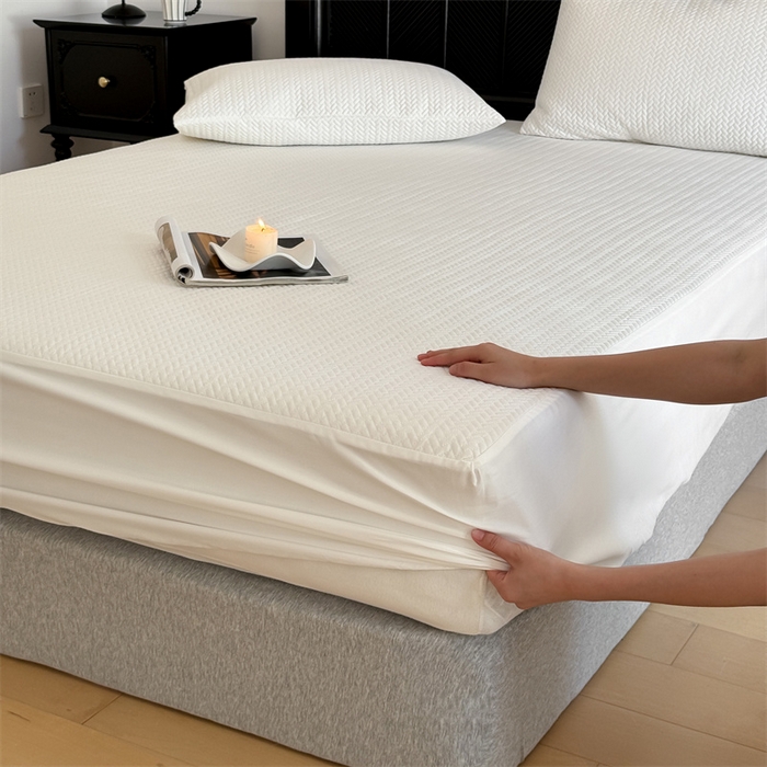 91家纺网 家纺一手货源 找家纺 三味舒屋 2024新款全棉60支长绒棉夹棉轻奢床笠 薇拉白