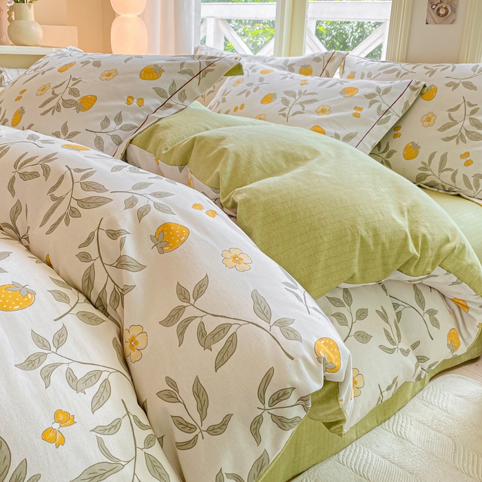 91家纺网 家纺一手货源 找家纺 宜家坊 2024全棉ins风小清新加厚磨毛【提供质检报告】 枝莓