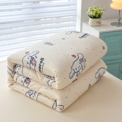 91家纺网 家纺一手货源 找家纺 U被家纺 2025新款【正版授权】三丽鸥系列针织豆豆四季被 【正版授权】玉桂狗-蓝