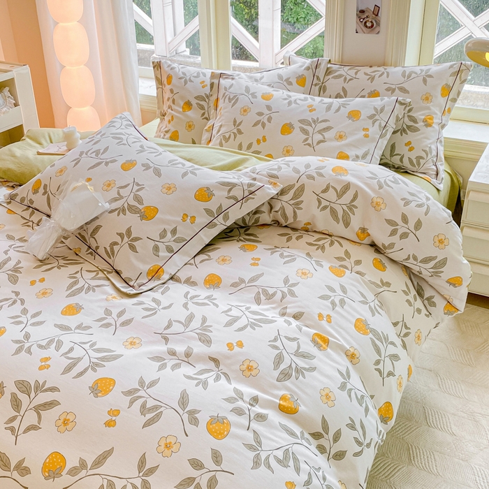 91家纺网 家纺一手货源 找家纺 宜家坊 2024全棉ins风小清新加厚磨毛【提供质检报告】 枝莓