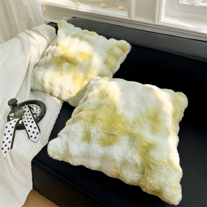 91家纺网 家纺一手货源 找家纺 梦舒羽 2025新款兔毛绒抱枕套牛奶绒枕芯套雪花绒枕头套单人宿舍 梦幻果绿