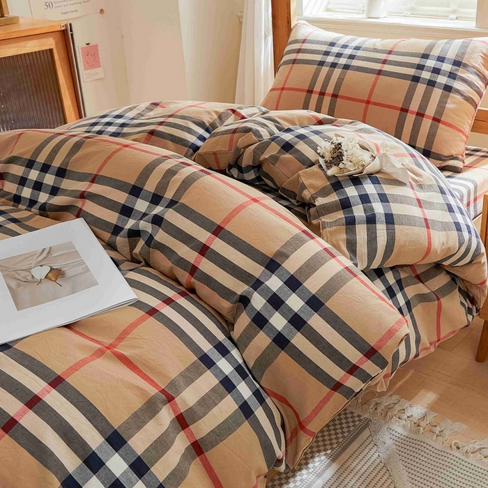 91家纺网 家纺一手货源 找家纺 韩约家纺 2024新款全棉水洗棉三四件套 品尚-咖