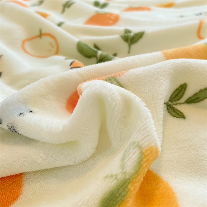 91家纺网 家纺一手货源 找家纺 2024新款A类AB版加厚保暖双面牛奶绒印花四件套--小清新系列 水果小兔