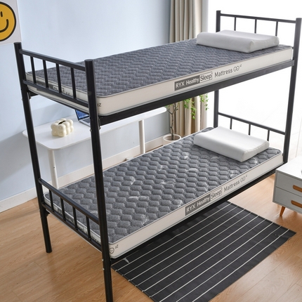 91家纺网 家纺一手货源 找家纺 顺发床垫 2025新款A类针织乳胶记忆海绵床垫-学生图 羽毛灰（白）-9cm