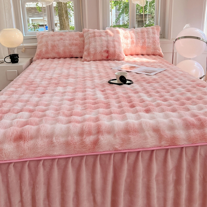 91家纺网 家纺一手货源 找家纺 （总）梦舒羽 2025新款兔毛绒床裙水晶绒床垫保护罩牛奶绒床垫床单罩