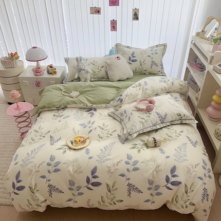 于果 2024新款13070全棉印花四件套 素雅花香