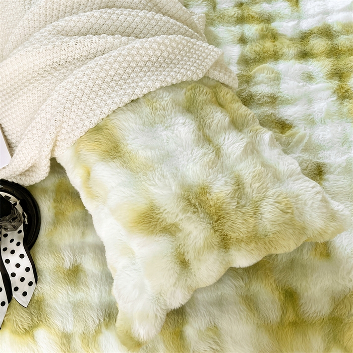 91家纺网 家纺一手货源 找家纺 梦舒羽 2025新款兔毛绒双人枕套牛奶绒加长枕芯套雪花绒枕头套 梦幻果绿