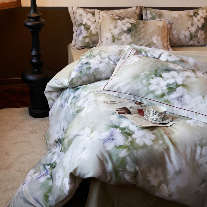 91家纺网 家纺一手货源 找家纺 宜家坊 2024新款全棉数码印花加厚磨毛【提供买家秀】 森屿-绿