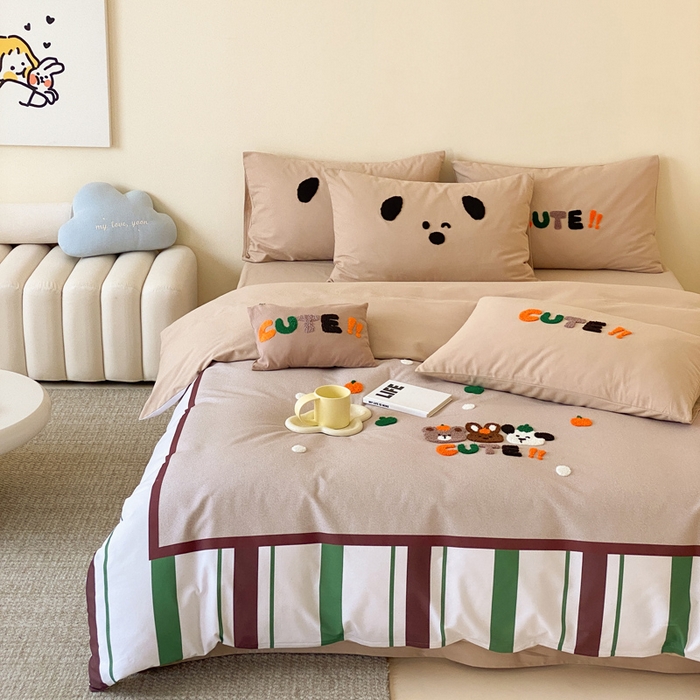 91家纺网 家纺一手货源 找家纺 宜家坊 2024全棉磨毛大版印加绣四件套【提供买家秀】 欢乐园