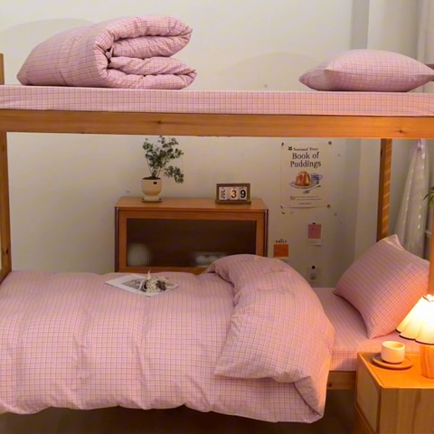 91家纺网 家纺一手货源 找家纺 韩约家纺 2024新款全棉水洗棉三四件套 维多利-粉