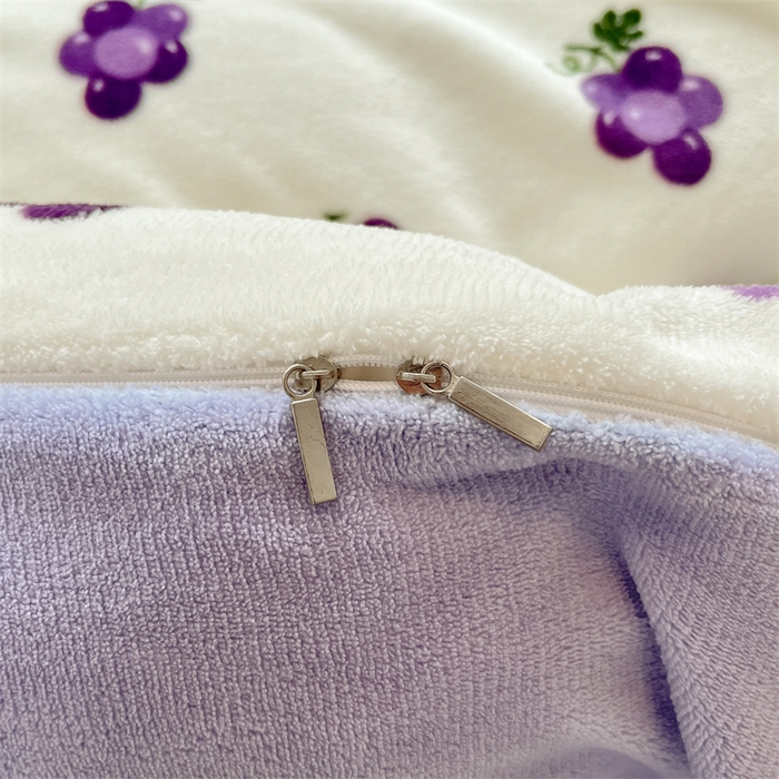 91家纺网 家纺一手货源 找家纺 2024新款A类AB版加厚保暖双面牛奶绒印花四件套--小清新系列 葡萄