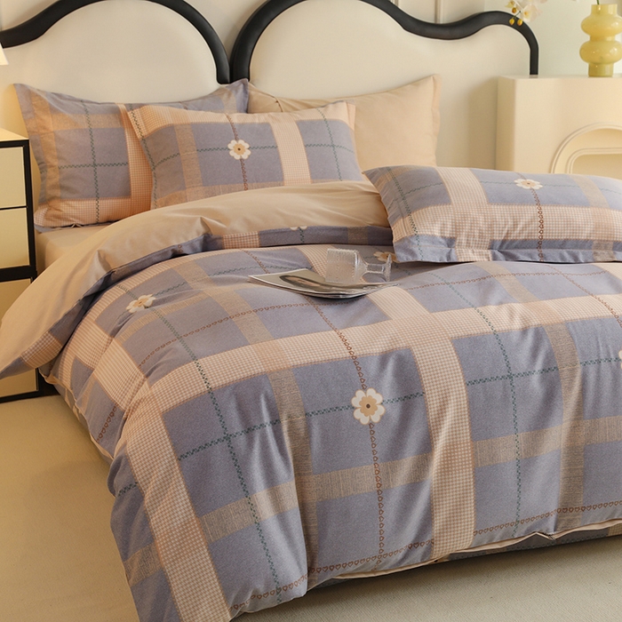 91家纺网 家纺一手货源 找家纺 巧玲珑2025新款AB版铂金生态四件套AB花香梦境-灰