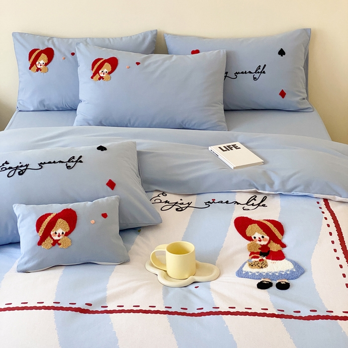 91家纺网 家纺一手货源 找家纺 宜家坊 2024全棉磨毛大版印加绣四件套【提供买家秀】 小红帽