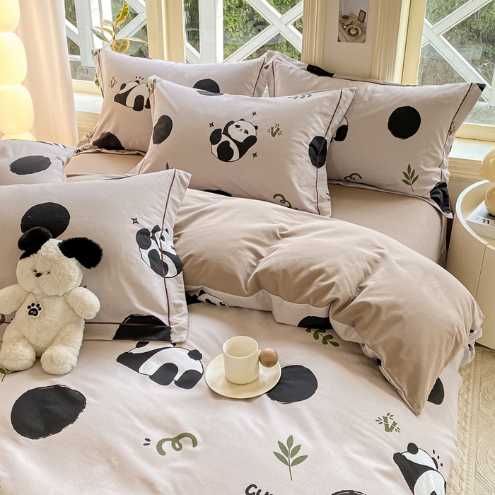 91家纺网 家纺一手货源 找家纺 宜家坊 2024全棉ins风小清新加厚磨毛【提供质检报告】 顽皮熊猫